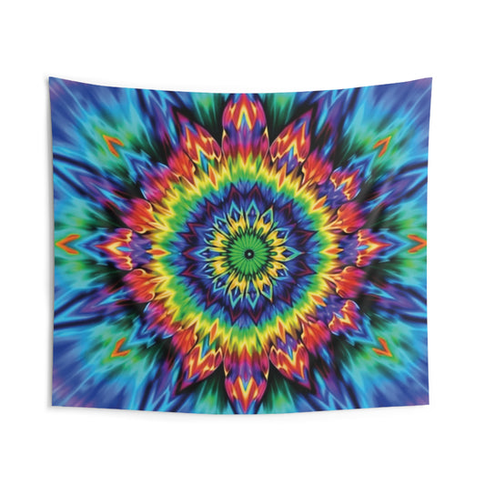 Colorful Psychedelic Indoor Wall Tapestry - Vibrant Boho Home Décor, Room Accent, Meditation Decor, Gift for Art Lovers