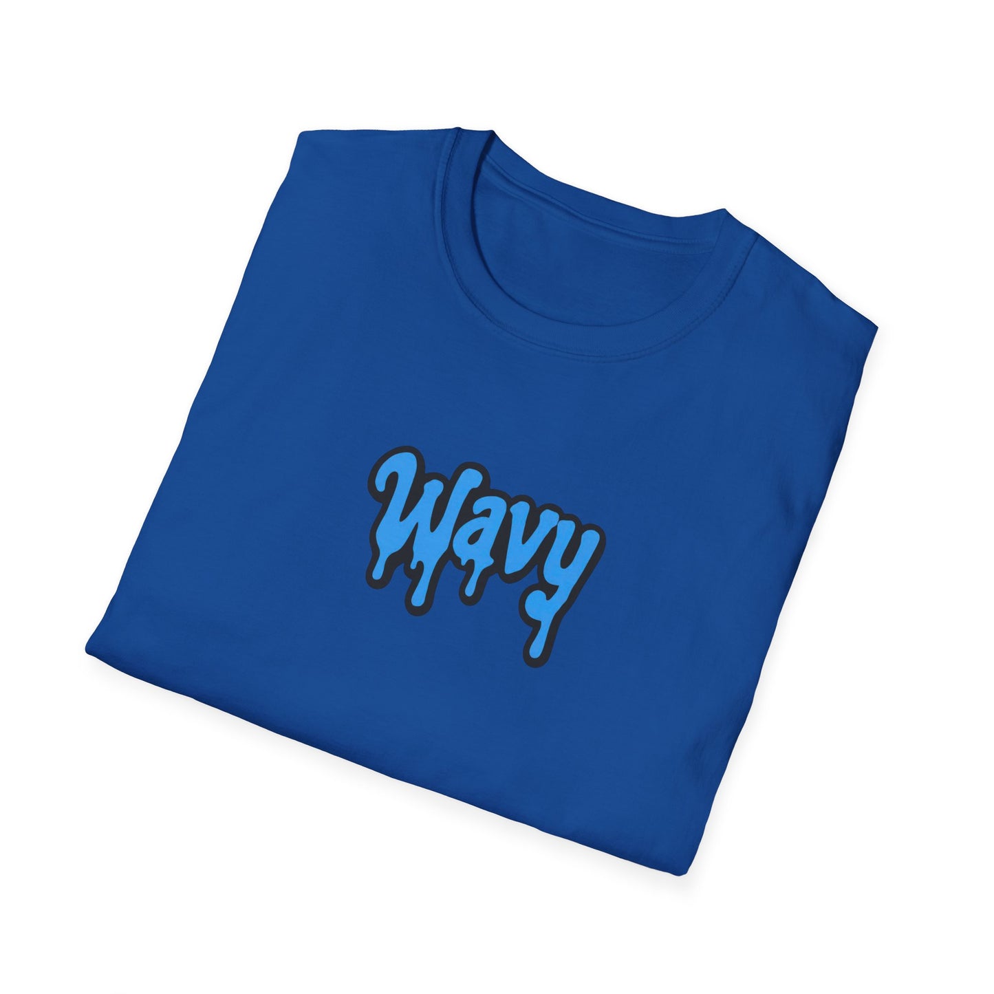 T-Shirt — Blue Drip "Wavy" Graphic Tee