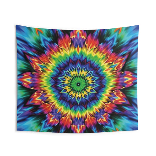 Colorful Psychedelic Indoor Wall Tapestry - Vibrant Boho Home Décor, Room Accent, Meditation Decor, Gift for Art Lovers
