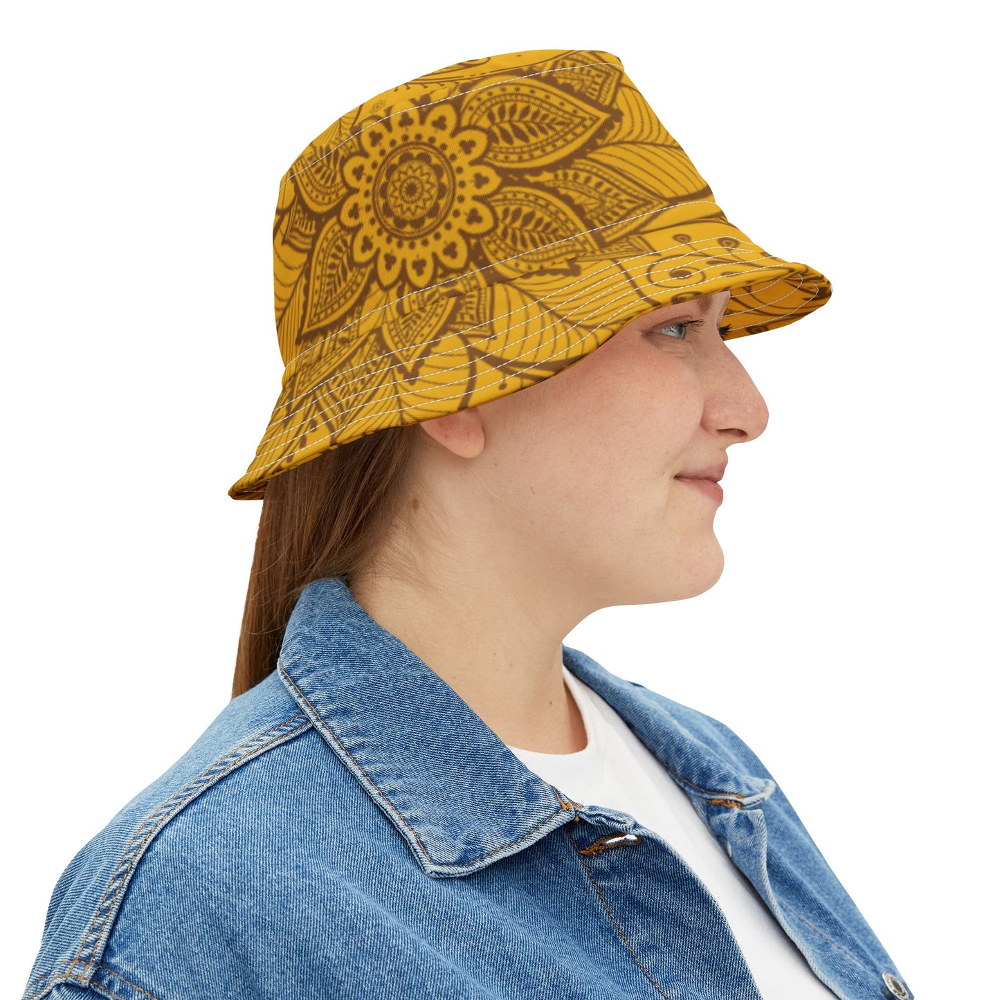 Yellow Floral Bucket Hat | Boho Chic Summer & Festival Hat – Unisex Stylish Sunwear