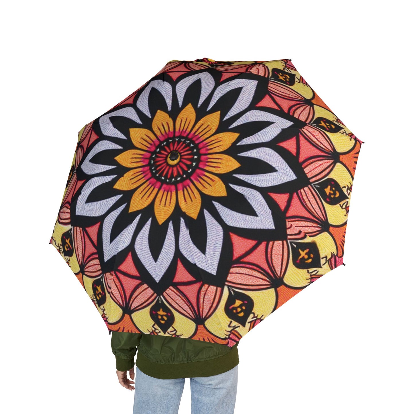 Vibrant Floral Foldable Umbrella | Stylish Rain Gear for Women, Sun Protection, Gift for Her, Travel Companion, Outdoor Essentials