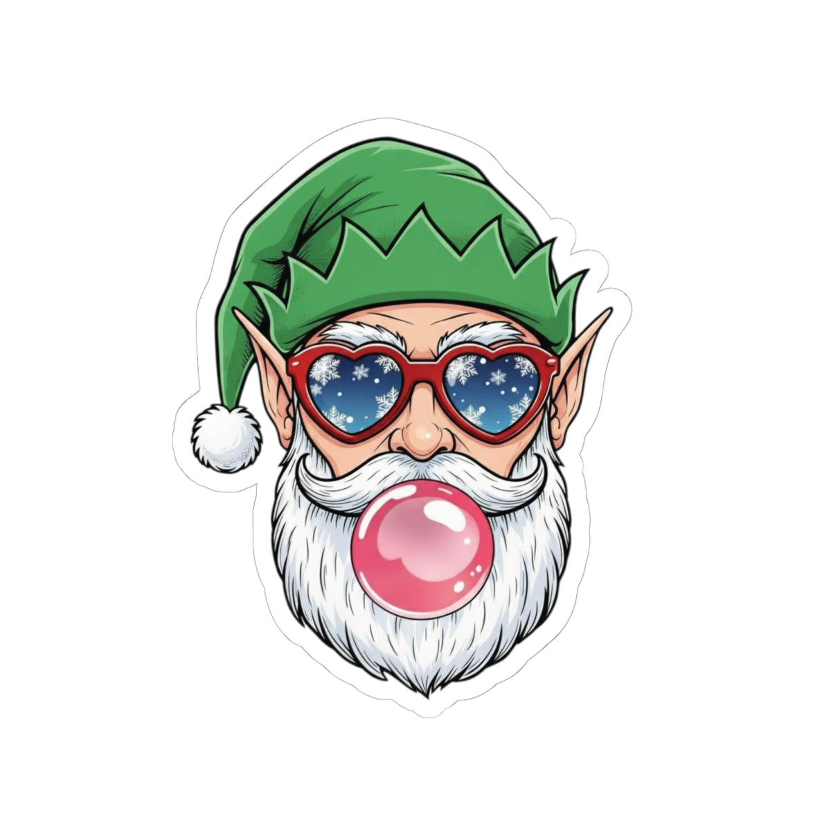 Charming Holiday Kiss-Cut Stickers Featuring Santa Elf, Fun Gift for Christmas, Party Favors, Laptop Decor, Seasonal Decorations