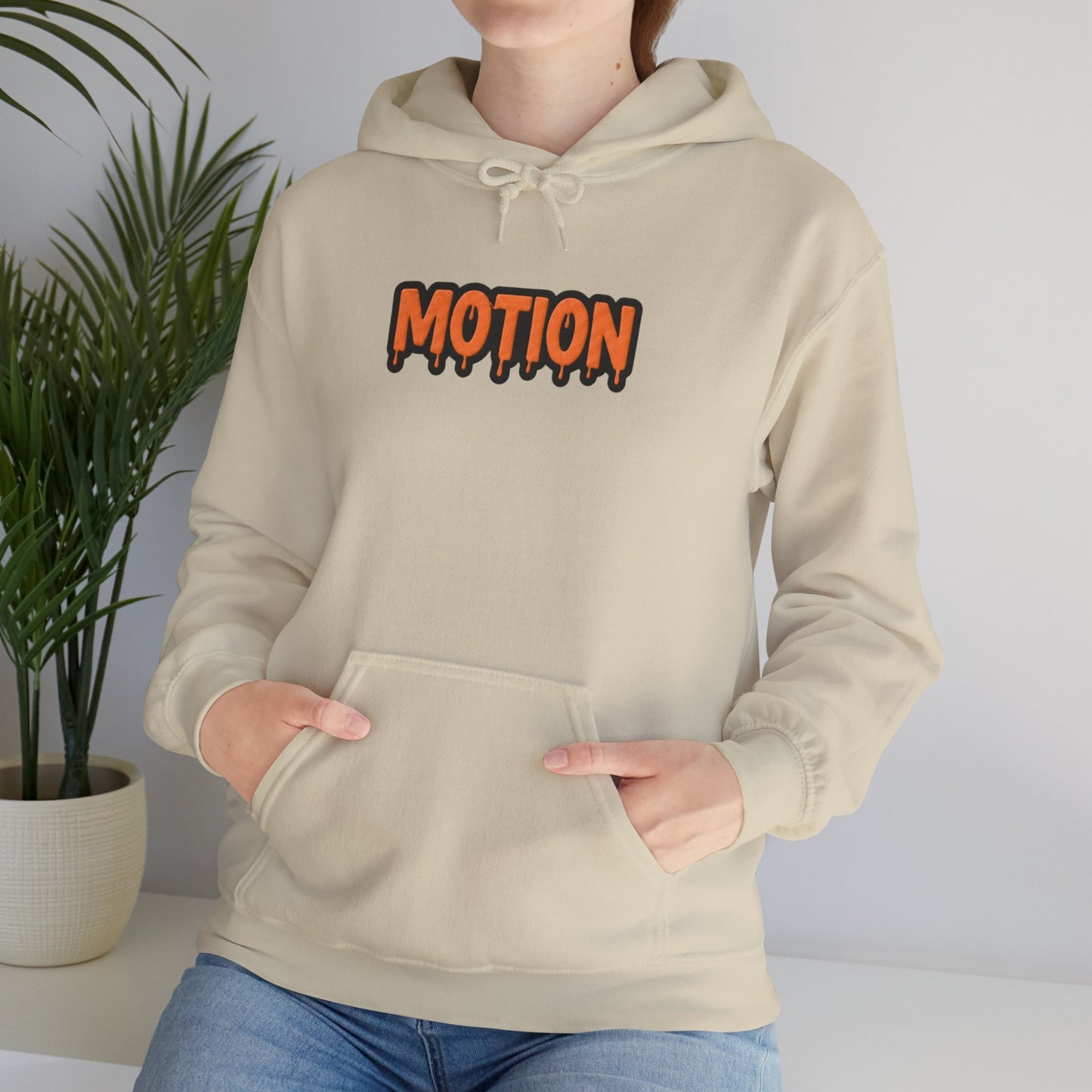 Motion Graphic Hoodie — Orange Drip Logo Pullover
