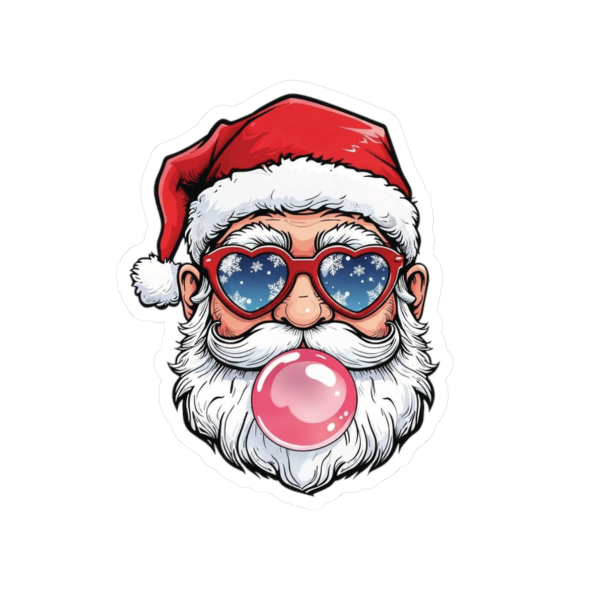 Festive Santa Kiss-Cut Stickers - Holiday Decor, Gift Accents, Christmas Cheer, Laptop Décor, Stocking Stuffer