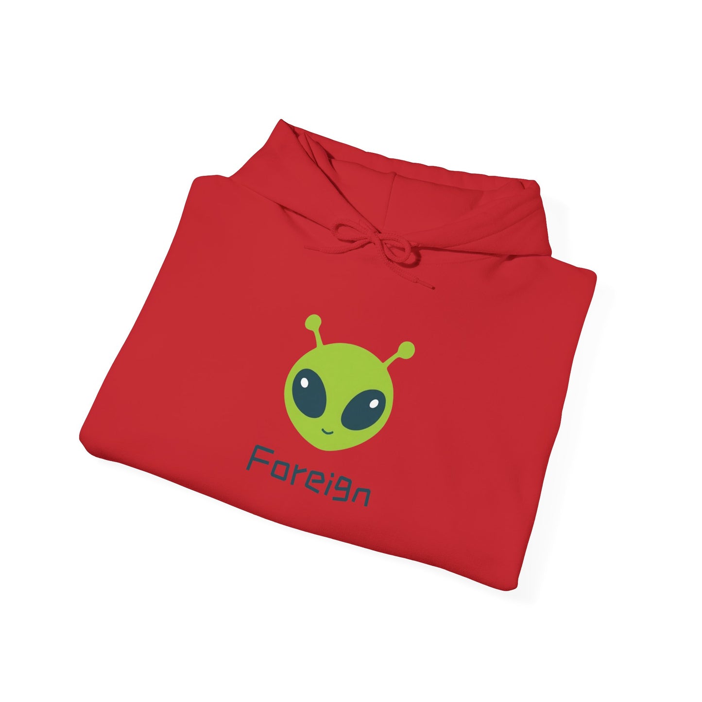 Alien Logo Hoodie — Retro Foreign UFO Graphic Sweatshirt
