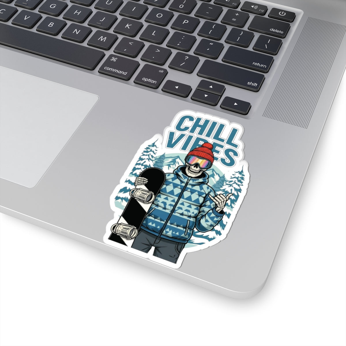 Chill Vibes Kiss-Cut Stickers, Cool Stickers for Laptops, Snowboarder Decals, Skiing Gear, Winter Sports Gifts, Chill Out Decor