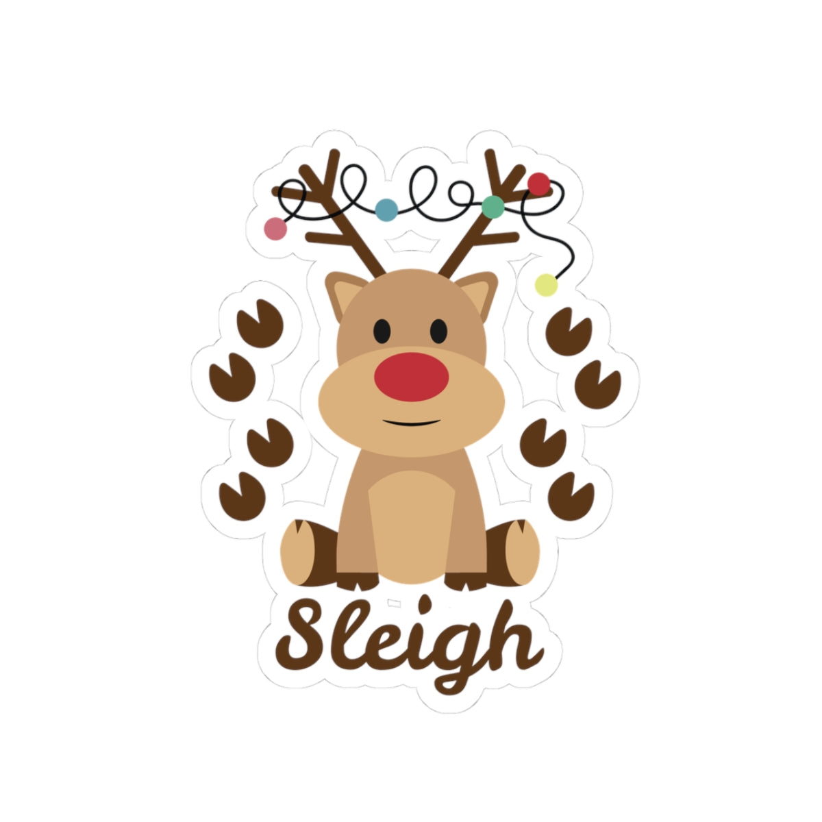 Adorable Reindeer Kiss-Cut Stickers for Holiday Cheer, Cute Christmas Decor, Fun Gift Idea, Laptop Accessories, Seasonal Fun