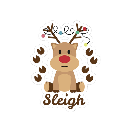 Adorable Reindeer Kiss-Cut Stickers for Holiday Cheer, Cute Christmas Decor, Fun Gift Idea, Laptop Accessories, Seasonal Fun