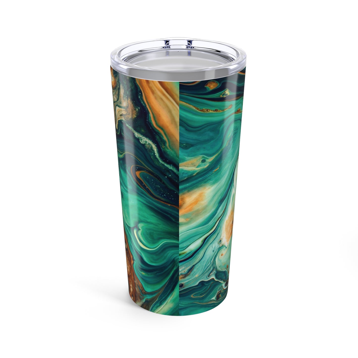 Green Paint Swirl 20oz Tumbler | Artistic Stainless Steel Travel Mug for Coffee, Gifts & Everyday Use