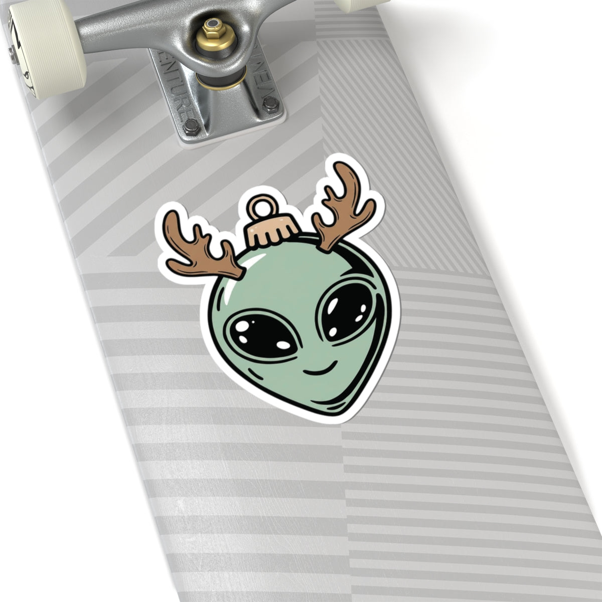 Alien Christmas Ornament Kiss-Cut Stickers, Holiday Decor, Fun Gift Idea, Cute Stickers for Laptops, Unique Christmas Gifts, Festive Decor