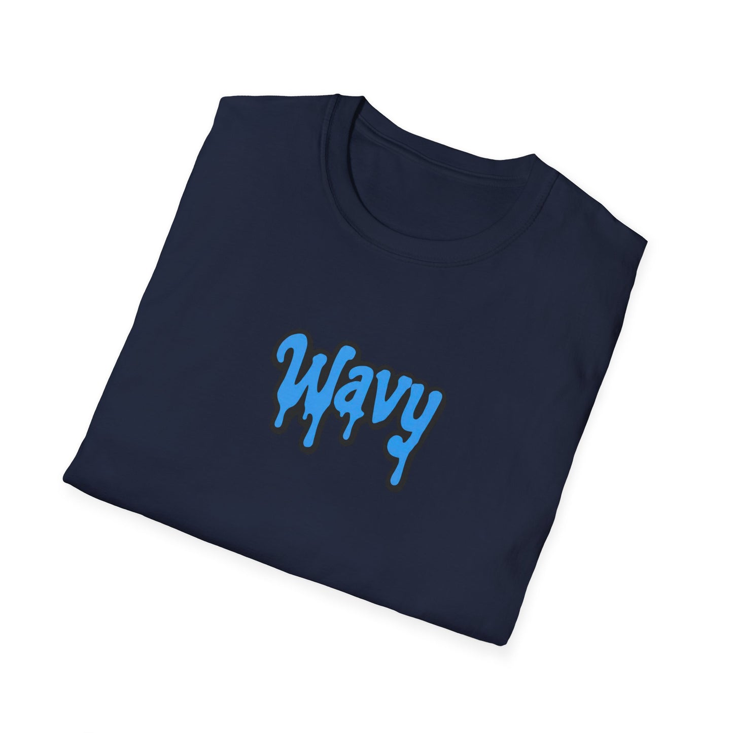 T-Shirt — Blue Drip "Wavy" Graphic Tee