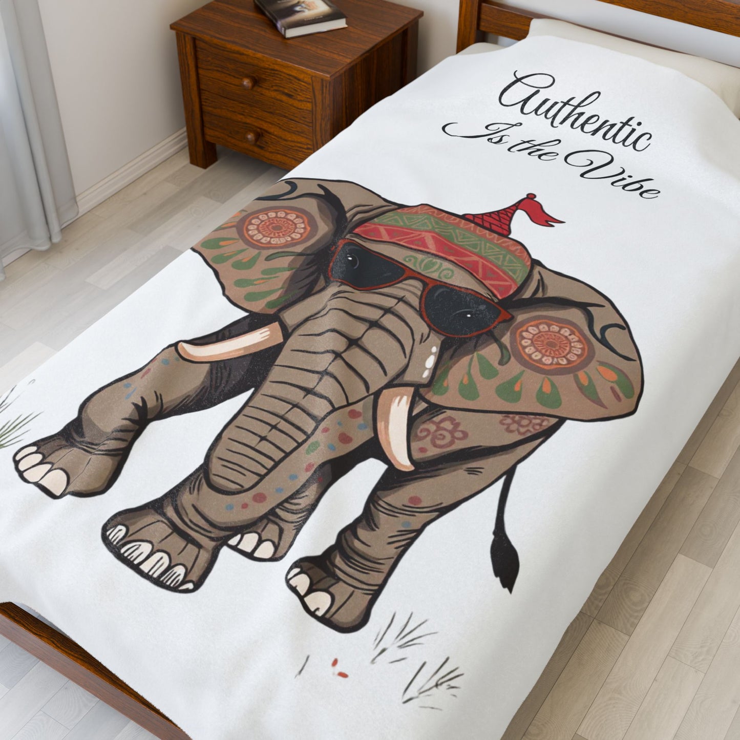 “Authentic is the Vibe” Velveteen Plush Blanket — Soft, Luxurious Throw for Self-Care, Positivity & Inspirational Home Décor