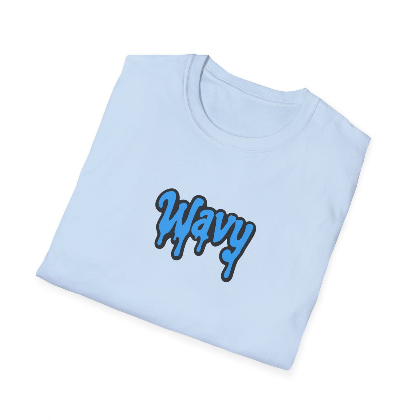 T-Shirt — Blue Drip "Wavy" Graphic Tee