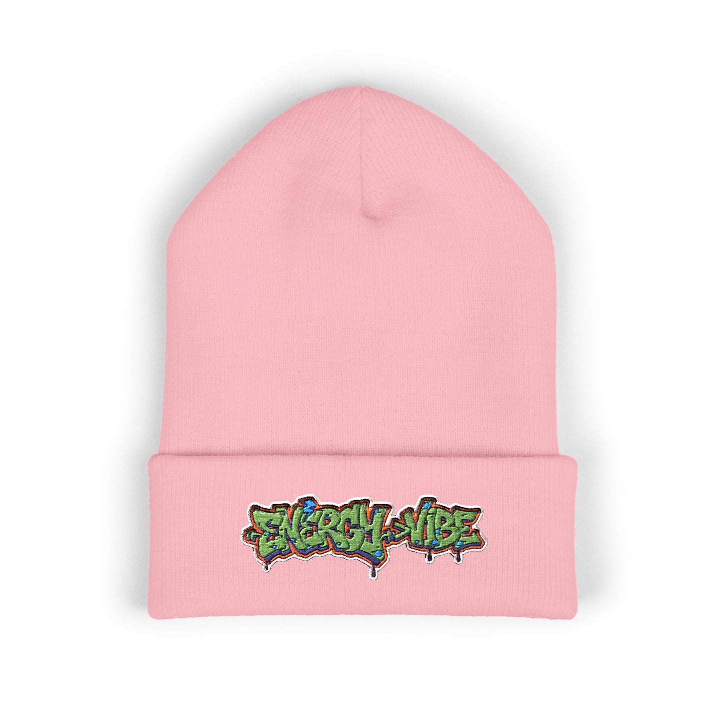 Energy > Vibe Embroidered Beanie — Classic Cuffed Knit Hat