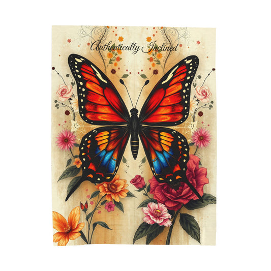 Floral Microfleece Blanket — “Authentically Inclined” Soft Plush Throw for Self-Care, Nursery & Inspirational Home Décor