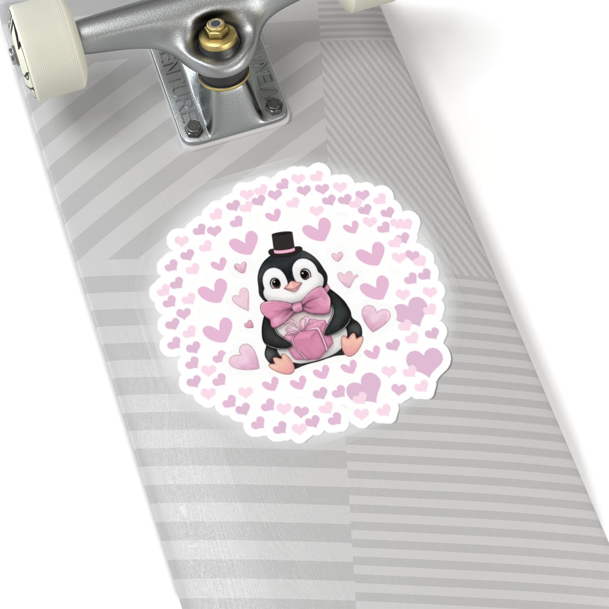 Adorable Penguin Love Kiss-Cut Stickers, Cute Valentine's Day Gift, Laptop Decor, Scrapbooking, Heart Theme Decor