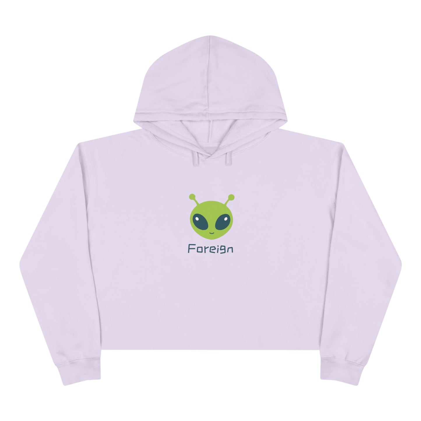 Alien Art Crop Hoodie — Retro Foreign Alien Graphic