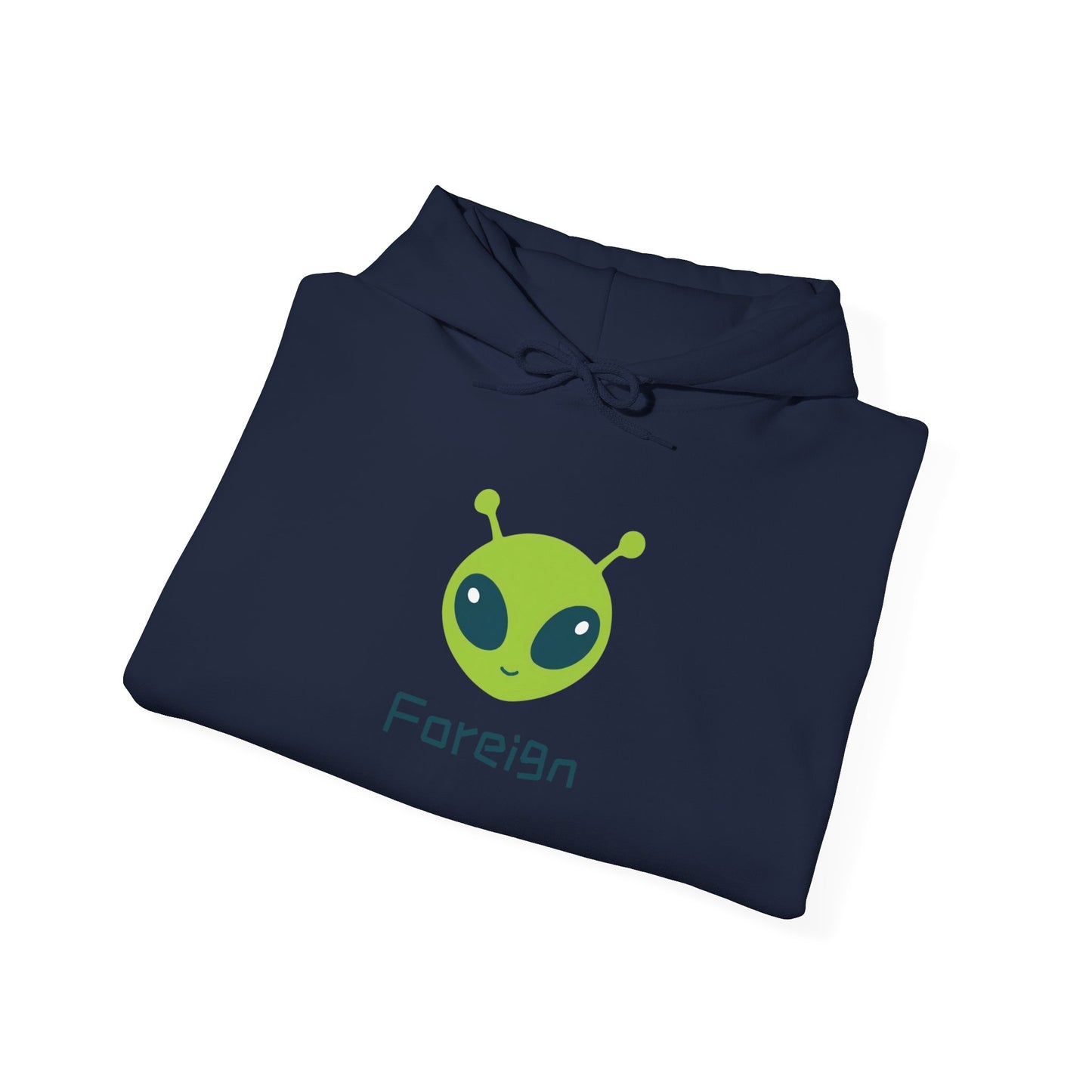 Alien Logo Hoodie — Retro Foreign UFO Graphic Sweatshirt