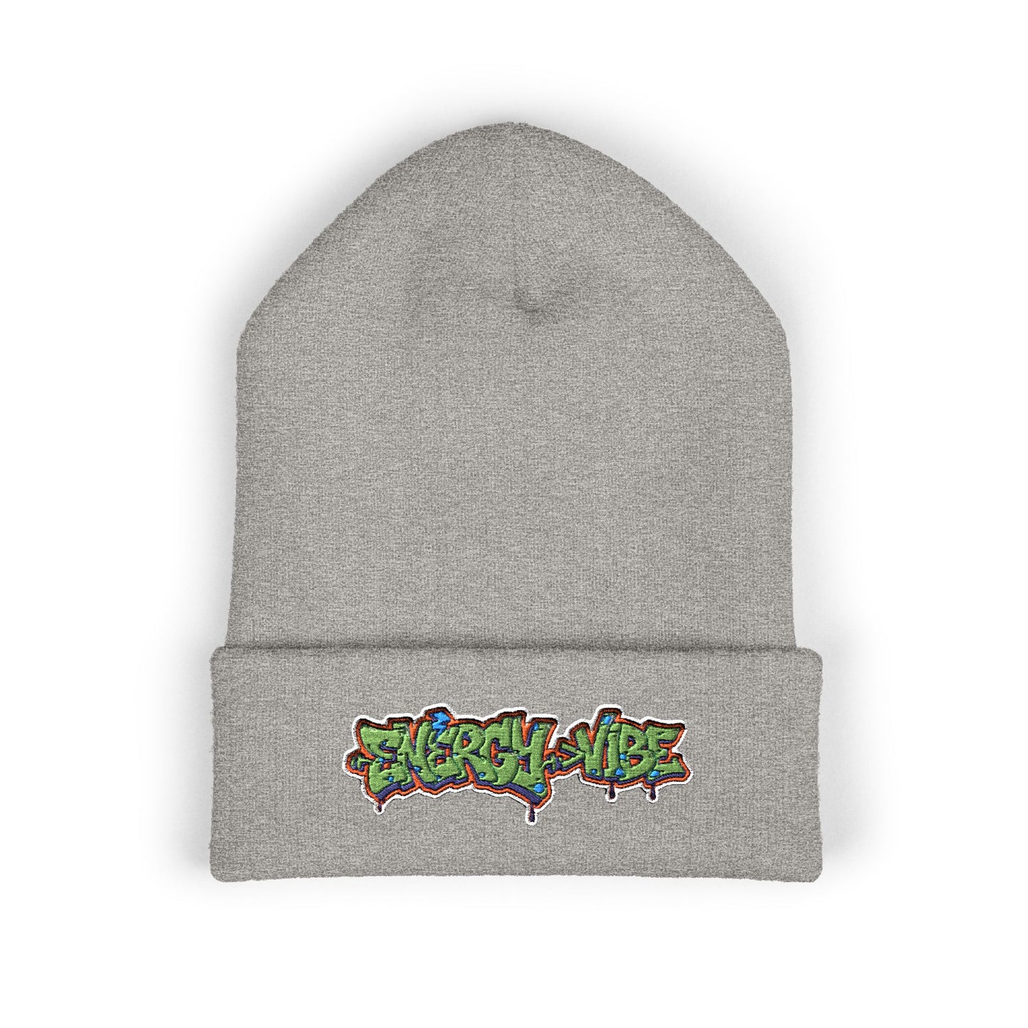 Energy > Vibe Embroidered Beanie — Classic Cuffed Knit Hat