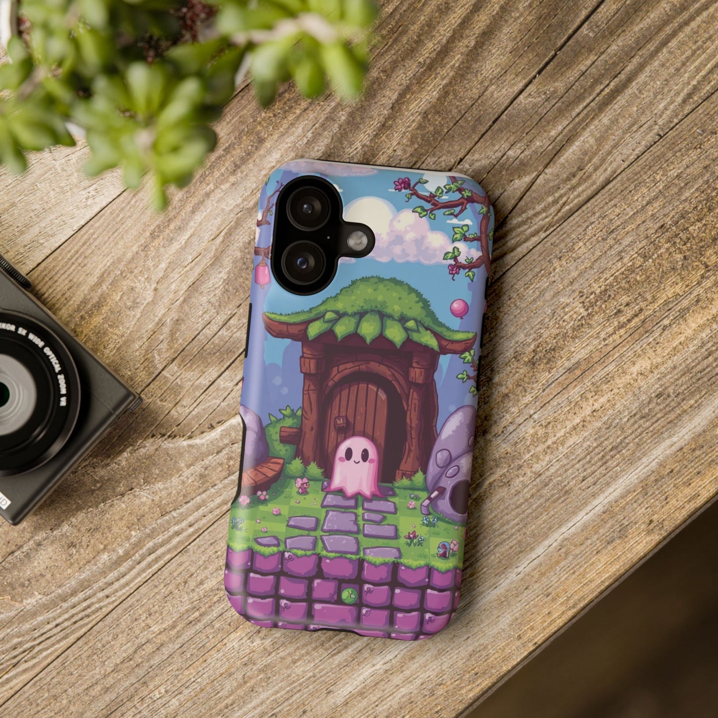 Cute Pink Ghost Phone Case | Impact-Resistant Aesthetic Cover for iPhone & Samsung