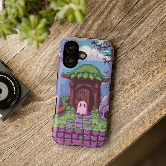Cute Pink Ghost Phone Case | Impact-Resistant Aesthetic Cover for iPhone & Samsung