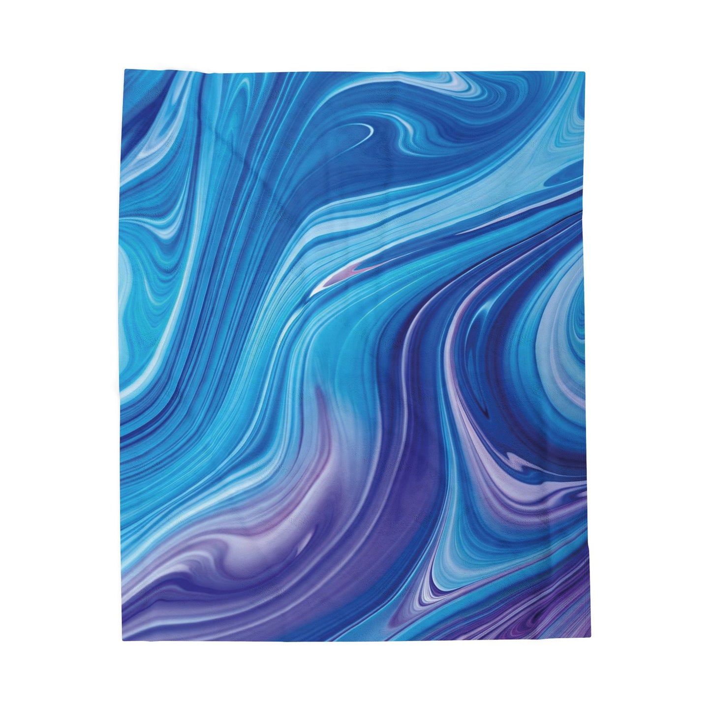 Blue & Purple Marble Velveteen Plush Blanket – Soft Modern Throw for Nurseries, Self-Care Spaces & Contemporary Home Décor