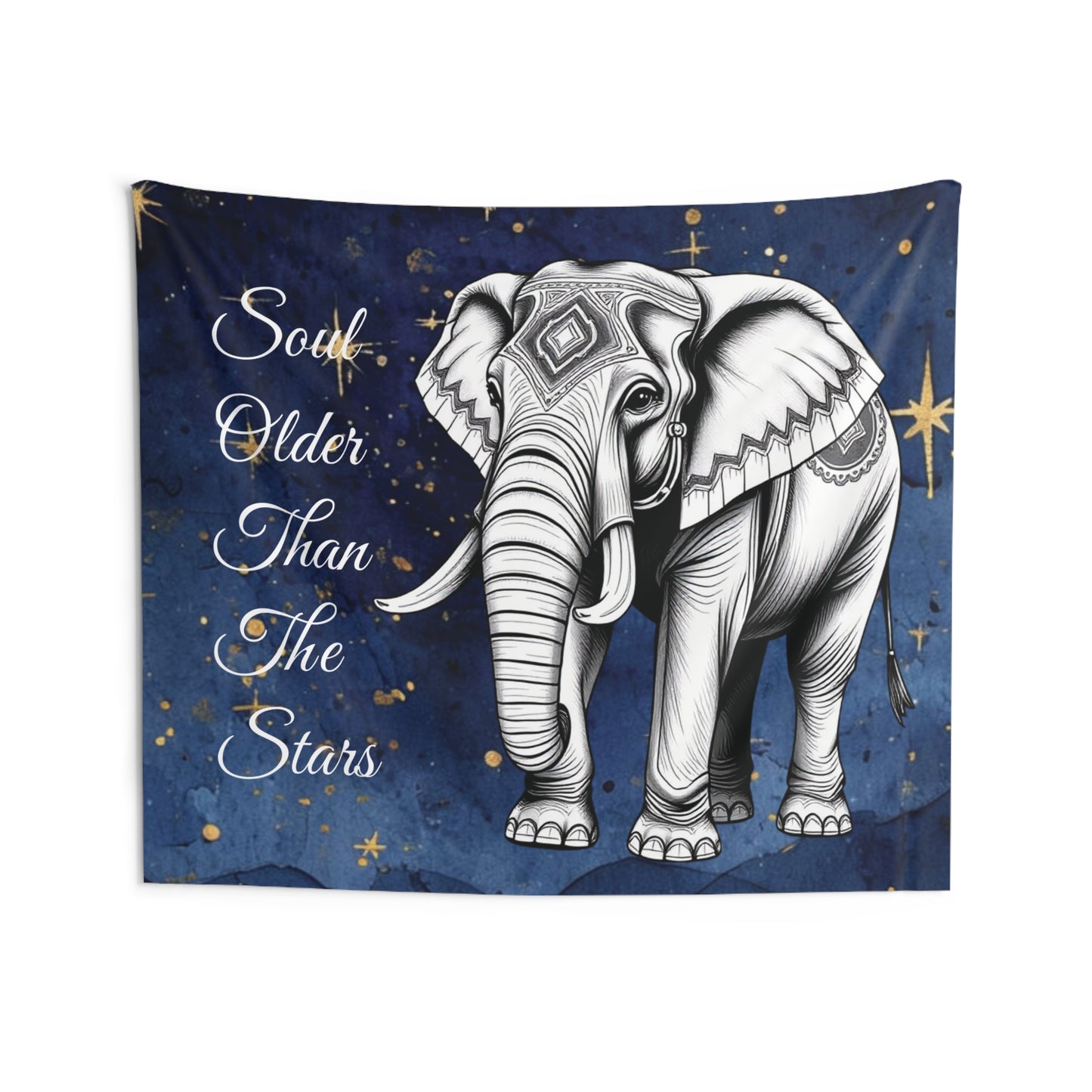 Soul Older Than The Stars Elephant Tapestry | Serene Boho Wall Art & Nature-Inspired Decor