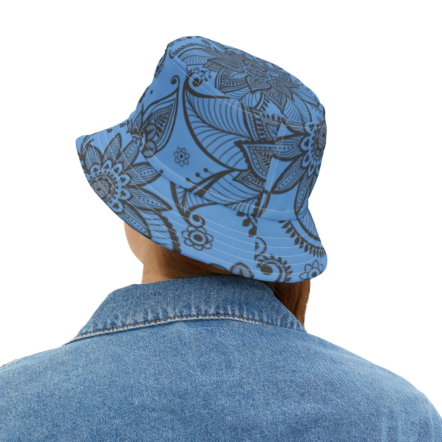 Blue Floral Bucket Hat | Unisex Summer & Festival Hat – Stylish Beachwear Sun Hat