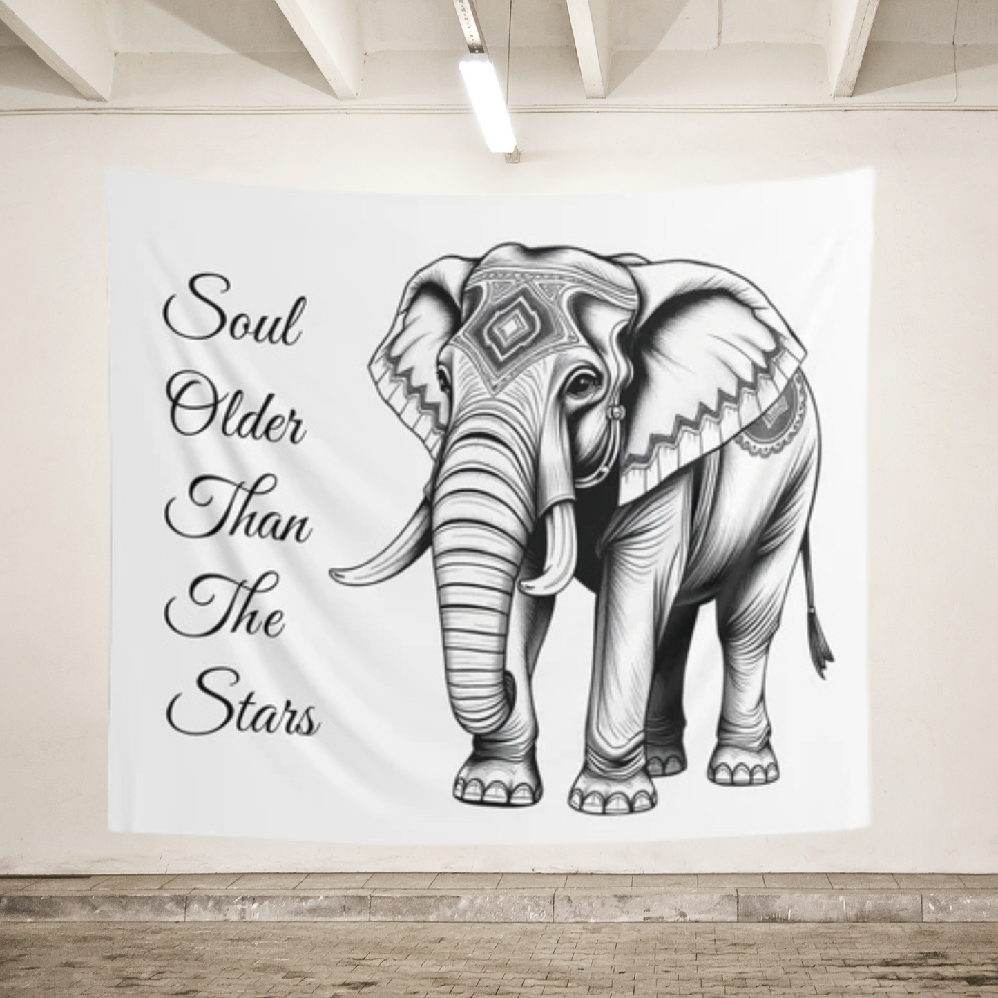 Soul Older Than The Stars Elephant Tapestry | Serene Boho Wall Art & Nature-Inspired Decor