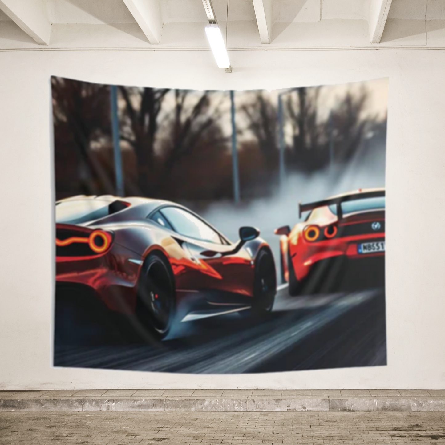 Racing Cars Tapestry | Large Wall Hanging for Car Enthusiasts & Man Cave Decor
