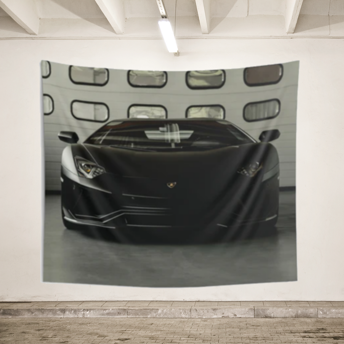 Sleek Sports Car Wall Tapestry | Modern Automotive Decor for Car Enthusiasts & Man Caves
