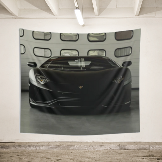 Sleek Sports Car Wall Tapestry | Modern Automotive Decor for Car Enthusiasts & Man Caves