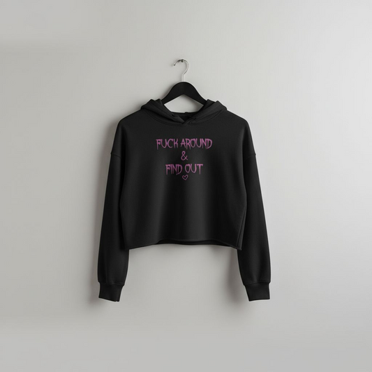 FAFO Edgy Cropped Hoodie — Fun Women's Casual Streetwear