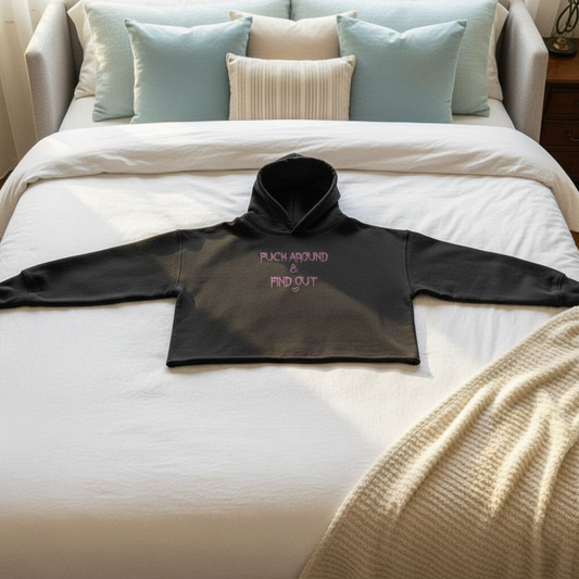 FAFO Edgy Cropped Hoodie — Fun Women's Casual Streetwear