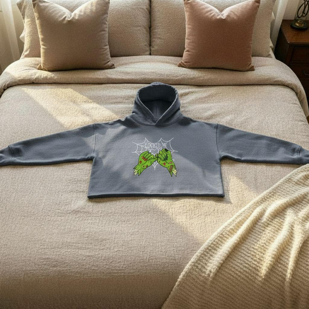 Locked In Cropped Raw Hem Hoodie — Cozy Women’s Streetwear Sweatshirt for Fall & Summer