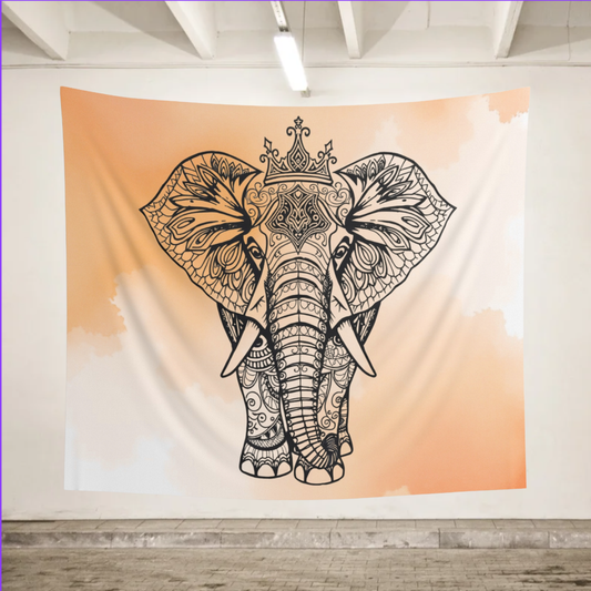 Elephant Mandala Wall Tapestry — Boho Indian-Inspired Home Decor
