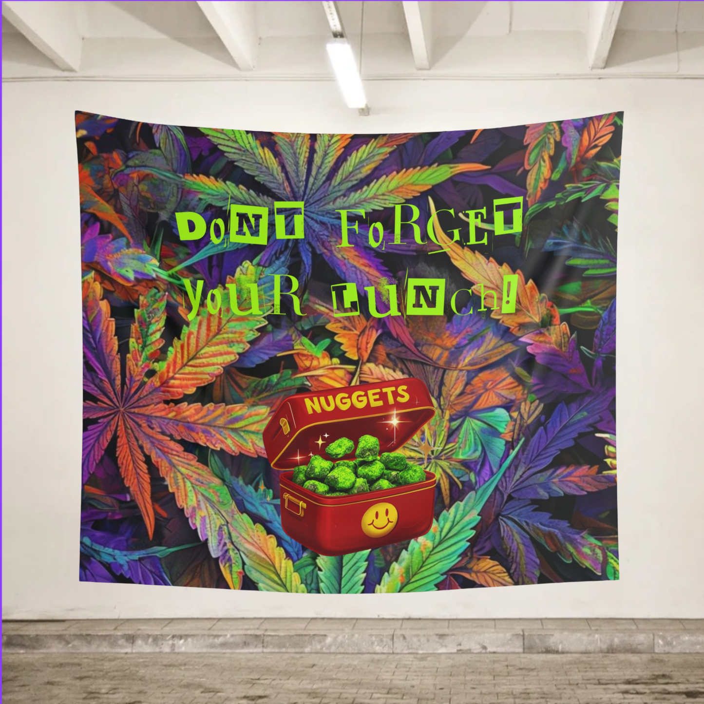 Colorful Psychedelic Marijuana “Nugget” Wall Tapestry