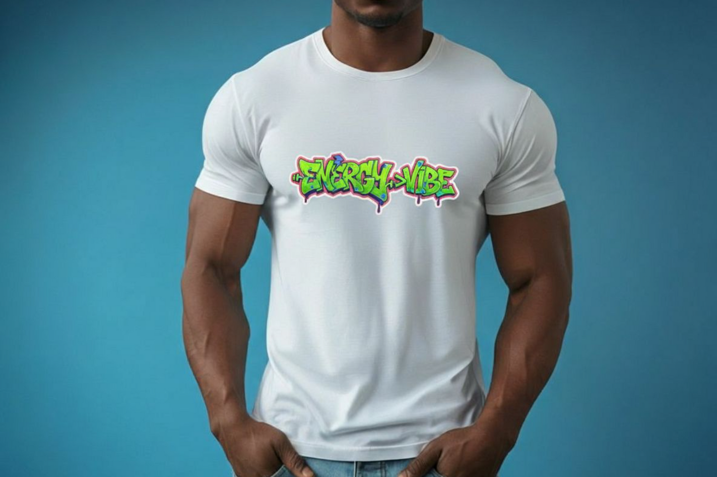 Energy > Vibe T-Shirt — Neon Green Graffiti Streetwear Tee