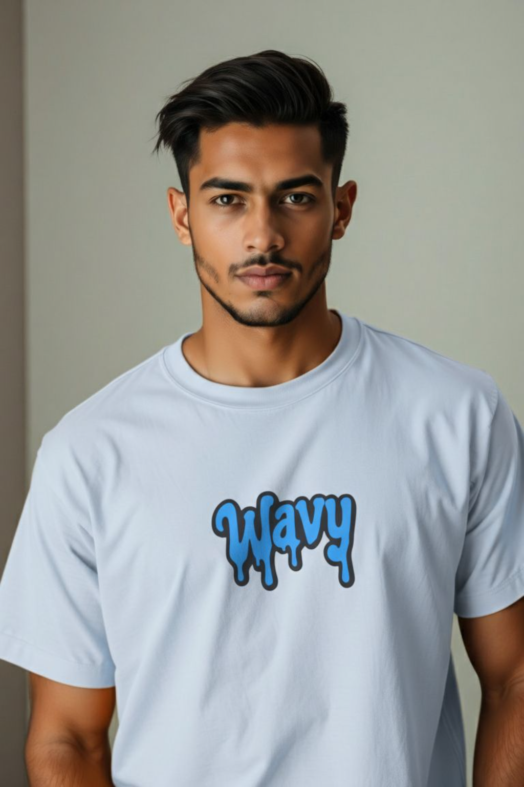 T-Shirt — Blue Drip "Wavy" Graphic Tee