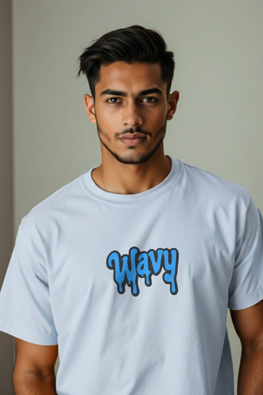 T-Shirt — Blue Drip "Wavy" Graphic Tee