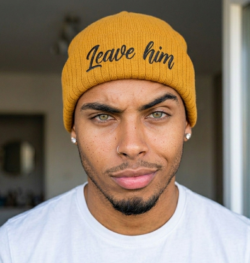"Leave Him" Empowerment Beanie | New Beginnings Statement Knit Hat | Cozy Self-Love Accessory
