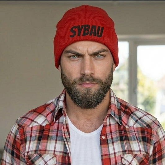 SYBAU" Essential Beanie |  | Zero Tolerance For The Disrespectful | High-Frequency Statement Knit