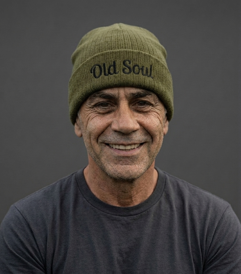 Old Soul Embroidered Ribbed Beanie – Cozy Winter Hat, Trendy Knit Accessory, Gift for Him or Her