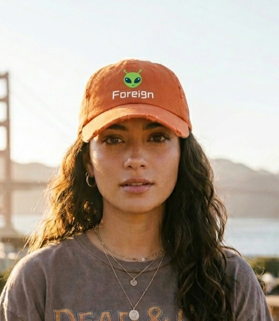 Foreign Alien Minimalist Embroidered Cap
