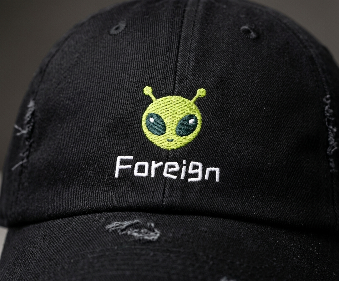 Foreign Alien Minimalist Embroidered Cap