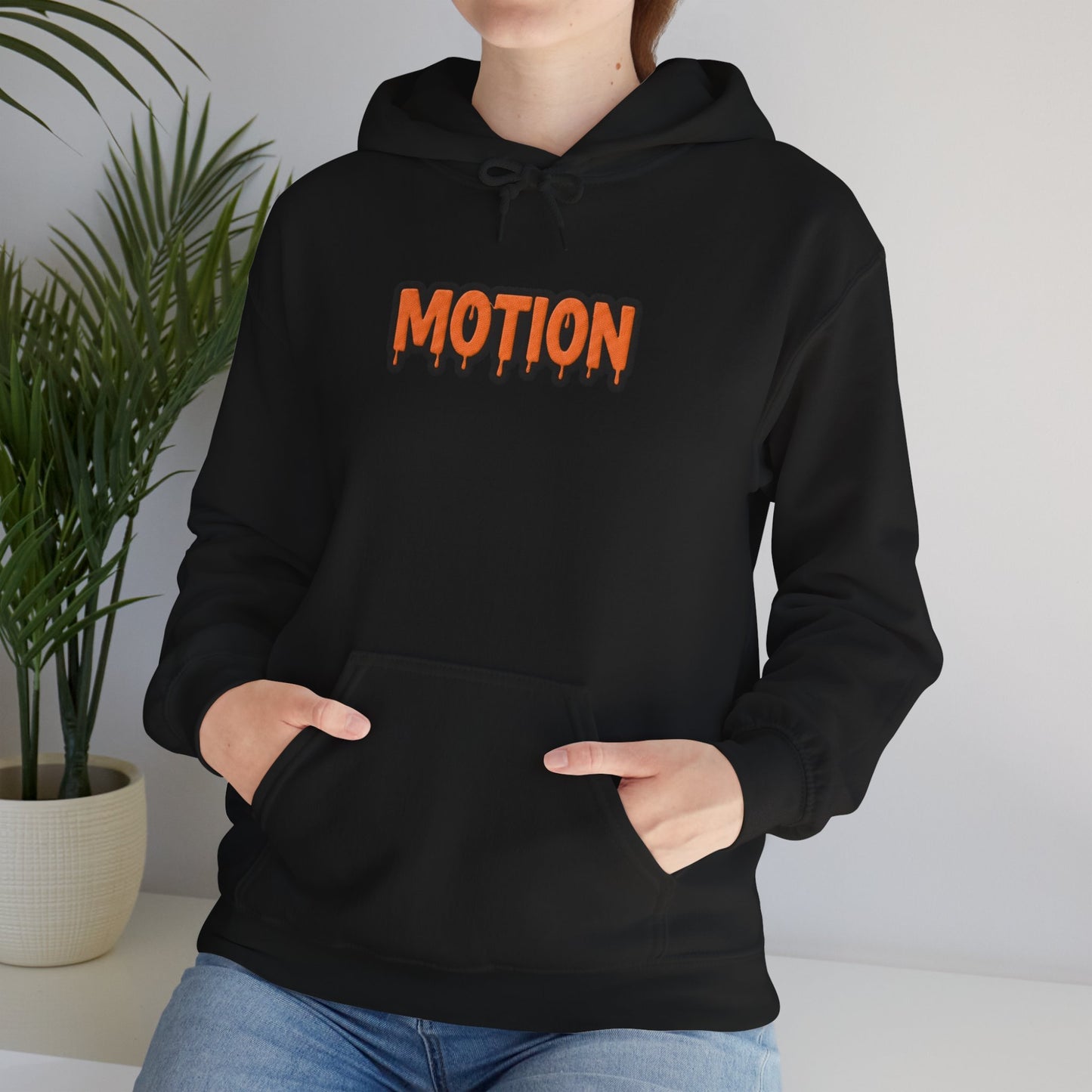 Motion Graphic Hoodie — Orange Drip Logo Pullover