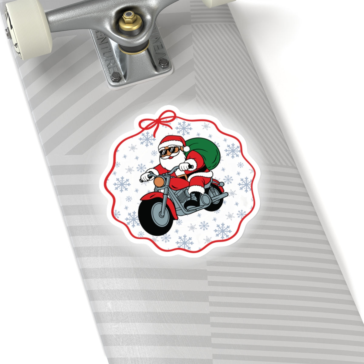 Santa Biker Kiss-Cut Stickers for Holiday Fun, Festive Decor, Gifts, Xmas Celebration, Humorous Stickers, Santa Gifts