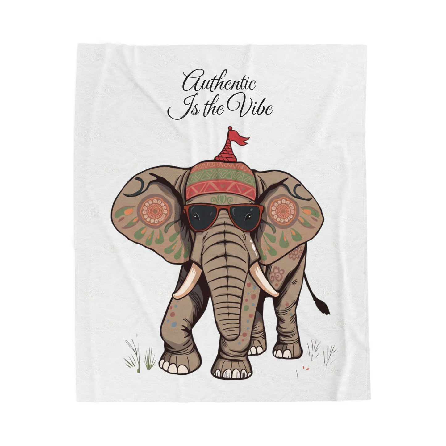 “Authentic is the Vibe” Velveteen Plush Blanket — Soft, Luxurious Throw for Self-Care, Positivity & Inspirational Home Décor