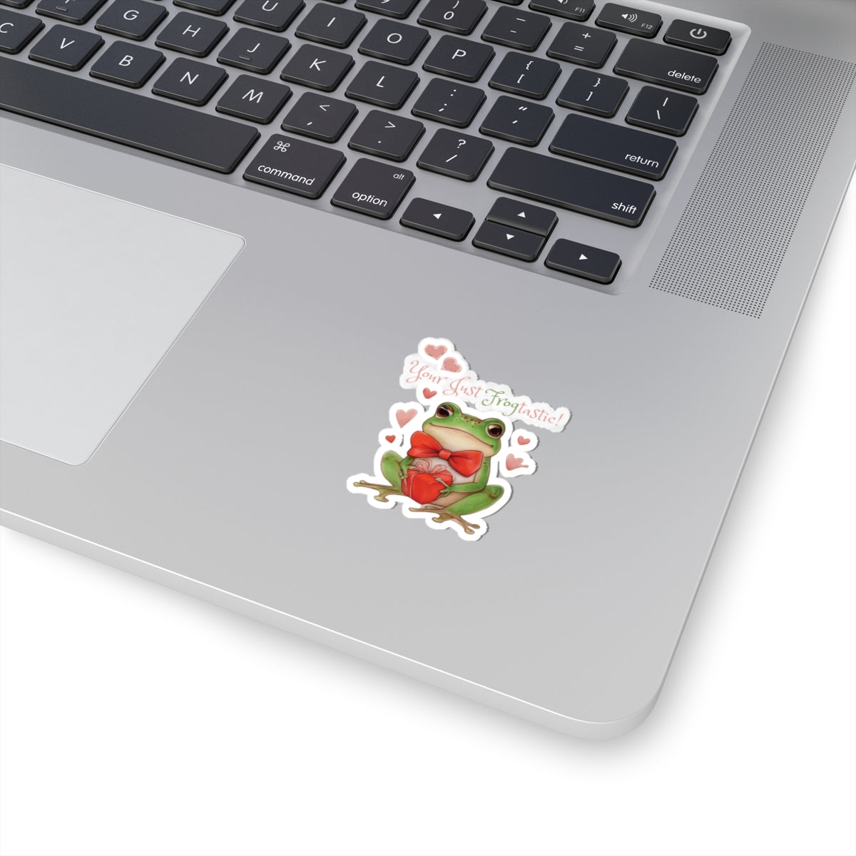 Frog Love Kiss-Cut Stickers, Adorable Frog Stickers, Cute Frog Gifts, Valentine's Day Decor, Fun Frog Art for Laptop