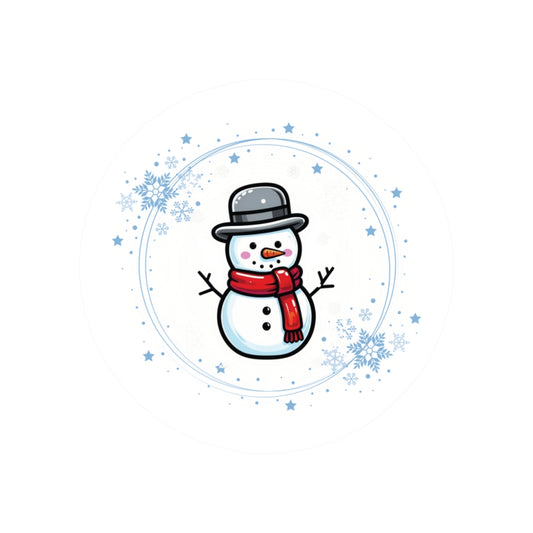 Winter Snowman Kiss-Cut Stickers, Cute Holiday Decor, Laptop Stickers, Snowman Art, Christmas Gifts, Winter Celebrations